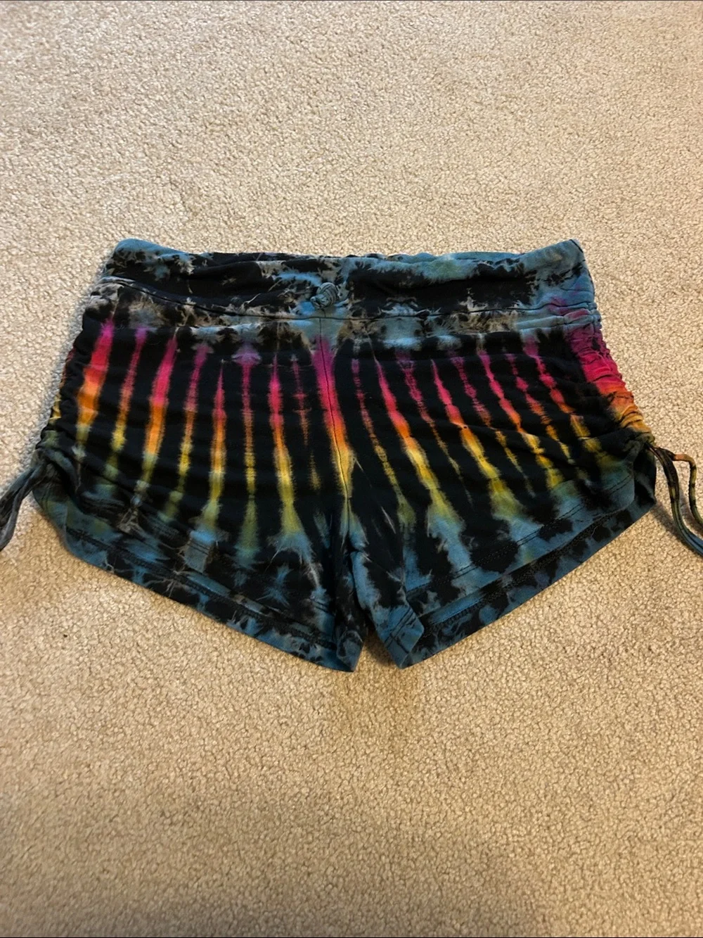 KathMandy imports, tie-dye mini shorts